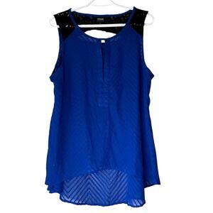 Nicole by Nicole Miller Blue / Black Tank Top Size XL